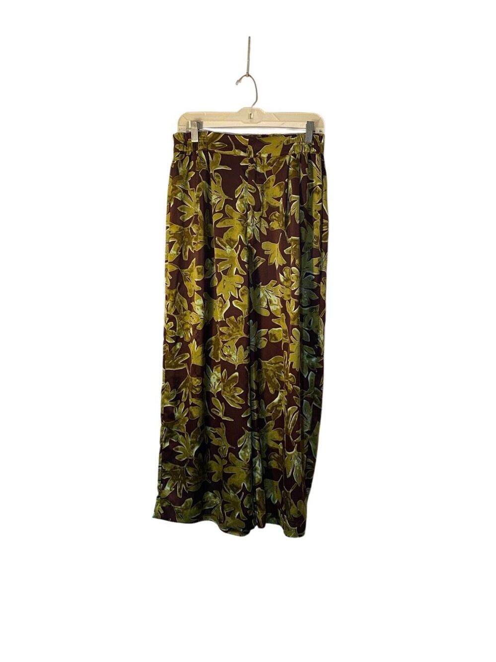 Kori women’s wide leg brown pants with a leith print design M